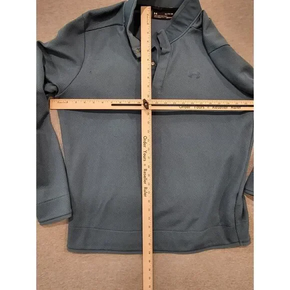 Under Armour 1/4 Button Sweatshirt Mens XL Blue Cold Gear Loose Golf Casual READ - Picture 5 of 6